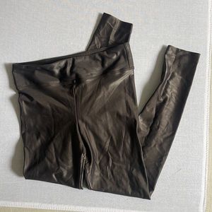 Coral grey metallic leggings